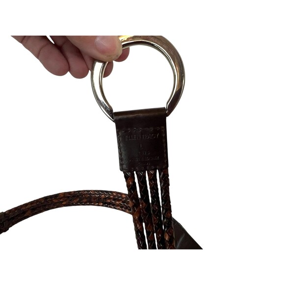 Ellen Tracy Brown Woven Strand Leather Belt  Size L  Boho  Western Vibes - Picture 6 of 13